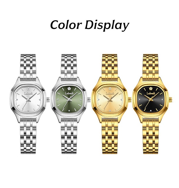 Factory Direct Sale La Baoli Women's Watch Light Luxury Quartz Movement Small square Pointer Stainless Steel Strap Waterproof