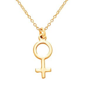 Collana di simbolo di <span class=keywords><strong>genere</strong></span> astrologico in acciaio inossidabile placcato oro semplice <span class=keywords><strong>femminile</strong></span> con catena a maglie alla moda per matrimoni e feste - Product Image 2