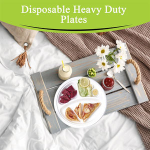 Assiettes jetables biodégradables de 9 pouces 10 pouces Assiettes à dîner jetables Assiettes de bagasse de canne à sucre non blanchies naturelles écologiques - Product Image 5