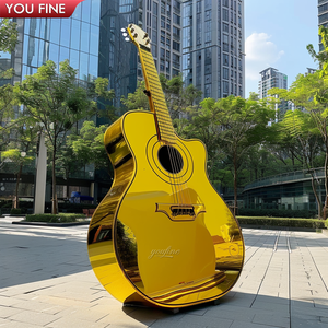 Sculpture moderne d'instruments en acier inoxydable pour grande <span class=keywords><strong>guitare</strong></span> - Product Image 3