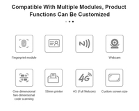 Écran tactile personnalisé de haute qualité 10.1 pouces Android Linux POS terminal de paiement gestion des visiteurs avec NFC imprimante de reçus 4G