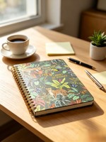 Carnet à spirales imprimé léopard tropical, carnet de voyage avec feuille d'or, journal relié à double spirale, couverture rigide, cadeau