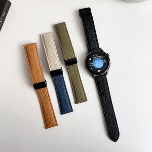Bracelet de montre double face en cuir Litchi Grain pour Samsung Galaxy avec boucle magnétique Bracelet en cuir pour <span class=keywords><strong>Huawei</strong></span> GT5 - Product Image 4