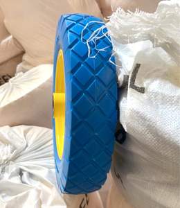 Roues pleines sans chambre à air en mousse PU 350-8 <span class=keywords><strong>350X8</strong></span> 3.50-8 Pneus en polyuréthane pour chariot à main, chariot, <span class=keywords><strong>roue</strong></span> de <span class=keywords><strong>brouette</strong></span>, jante en acier - Product Image 5