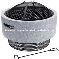 Barbecue portable d'extérieur au charbon de bois pour grillades et chauffage