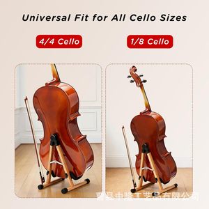 Soporte de guitarra de madera, color madera natural, diseño en forma de A, para violín, violonchelo, estante de almacenamiento - Product Image 4