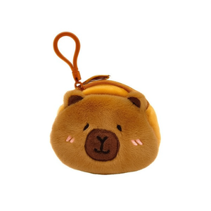 Porte-monnaie en peluche ours kawaii 7 pouces avec porte-clés mousqueton pour filles - Product Image 3