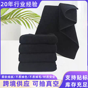 Serviette de sport en microfibre noire 35x75cm 40x80cm 50x90cm, compressée, absorbante, pour le fitness, impression par transfert thermique - Product Image 5