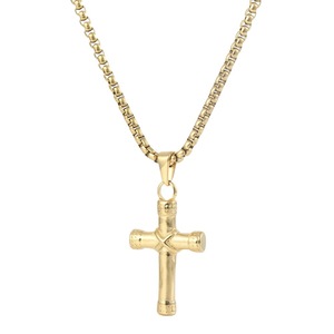 yunnique <b>Cross</b> Pendant Necklace Gold Zinc Alloy 60cm <b>Chain</b> Geometric Design For Men Women Gift Fashion Jewelry - Product Image 3