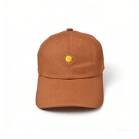 Nouvelle Casquette de Baseball Tendance à 6 Panneaux avec Broderie Mini Chrysanthème et Logo sur le Panneau Gauche, Boucle Ajustable Or Cuivre, 100% Coton