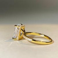 Bague de mode européenne et américaine en gros pour femmes, bague en cristal, bague carrée princesse, haute joaillerie, bijou de doigt coloré