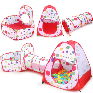 Ensemble de jouets sportifs unisexe pour intérieur/extérieur, <span class=keywords><strong>tunnel</strong></span> pliable, maison de jeu, <span class=keywords><strong>piscine</strong></span> à balles en deux parties, fabriqué en polyester durable, 90 cm, pour les enfants de 0 à 7 ans - Product Image 6