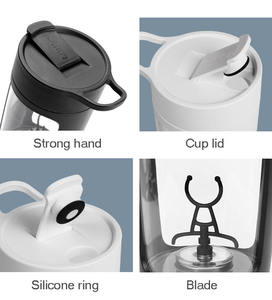 Bouteille de sport en plastique électrique de 650 ml avec logo personnalisé pour <span class=keywords><strong>shaker</strong></span> de protéines, blender, fitness, gym, voyage, boisson directe, écologique - Product Image 4