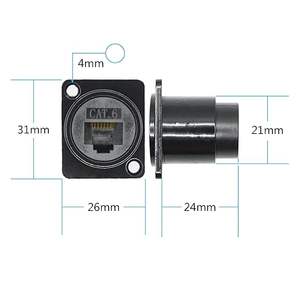 DタイプRJ45 Cat6女性から女性への取り付けネジ付きイーサネットエクステンションカプラーアダプター - Product Image 5