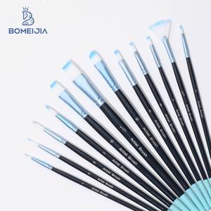 Juego de 12 Pinceles de Nailon de Alta Calidad con Formas Variadas para Acrílico, Óleo, Acuarela y Gouache, Suministros de Arte Profesionales - Product Image 5