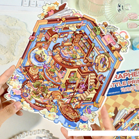 Autocollants de paysage en trois dimensions JHM série de journal de cochon d'inde Capybara Handbook Diy Scene Stickers