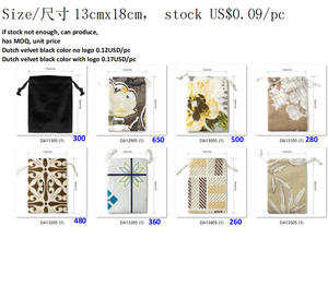 Soldes Exceptionnelles : Sacs en Toile de Velours Hollandais avec Cordon de Serrage, Pochettes pour Bijoux et Emballage Cadeau – En Stock - Product Image 6