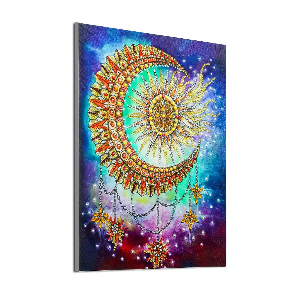 Special Shaped Diamond Painting Sun Moon DIY Partial Drill Crystal Diamond Art Painting Abstract Wall Art Decorative Painting