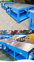 Banc d'atelier robuste en acier pour soudage et polissage, 4 tiroirs, modèle HS-65, 2000x1000x800mm, moule pour ponçage à l'eau