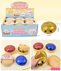 ของเล่นบีบตุ๊กตาซาลาเปาแบบมีกลิตเตอร์ TPR มอลโทส ของเล่นบีบเนื้อนุ่มหลากสี ลูกบอลบีบคลายเครียด ของเล่นบีบคืนรูปช้าๆ ของเล่นบรรเทาความเครียด - Product Image 4