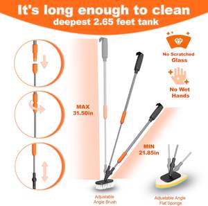 Seaoura SR-513 7 en 1 Multifonctionnel Fish Tank <span class=keywords><strong>Aquarium</strong></span> Cleaner Outils Kit Accessoires Algues Grattoir Scrubber Pad Cleaner Set - Product Image 3