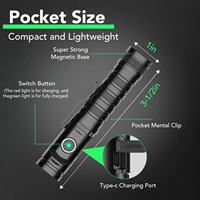 Lampe torche EDC puissante en alliage d'aluminium, rechargeable par USB, avec queue rotative magnétique, faisceau réglable, portée 150M, IP44, 1400 Lumens, Spot