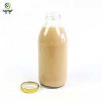 Bouteille en verre vide en gros avec couvercles métalliques pour jus, lait, thé – 300 ml, 350 ml, 500 ml
