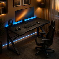 Bureau d'ordinateur avec ensemble de chaise de jeu, table d'étude moderne et minimaliste pour le bureau à domicile