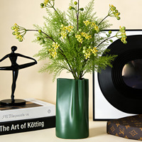 Vase en céramique émaillée colorée style crème française, bouche à pétales froissés, pot en porcelaine pour fleurs séchées hydroponiques, décoration créative pour la maison