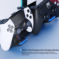 Soporte Horizontal RGB Honcam para Consola Slim, Accesorios con 2 Puertos USB Hub y Base de Carga para Consola Playstation 5 Slim