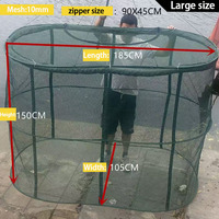 Panier de pêche pliable extra large pour poissons vivants, panier de pêche en maille pliable