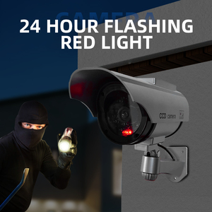 Không thấm nước an ninh CCTV giả ngoài trời máy ảnh với IR LED phong cách ánh sáng năng lượng mặt trời CCD cảm biến không thấm nước giả giả mồi nhử - Product Image 6
