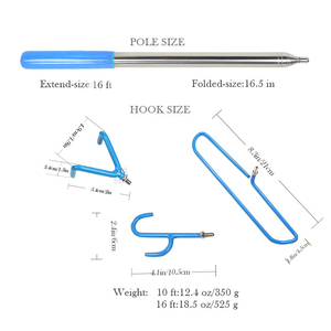 Poste Telescópico Portátil <span class=keywords><strong>de</strong></span> Acero y Acero Inoxidable <span class=keywords><strong>de</strong></span> 16 Pies <span class=keywords><strong>de</strong></span> Fábrica, con Gancho Resistente para Recoger Pelotas <span class=keywords><strong>de</strong></span> Disc <span class=keywords><strong>Golf</strong></span> - Product Image 2
