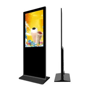 Pantalla digital de publicidad para interior y exterior, soporte de pie para android 1080p, pantalla lcd para suelo de señalización, 55 pulgadas