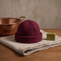 Chapeau de sauna en laine mérinos isolant thermiquement, protection des cheveux, style bonnet, accessoire de sauna