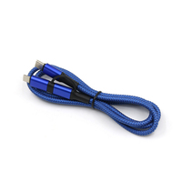 Câbles et accessoires courants : Chargeur USB multiple 2-en-1 à charge rapide PD60W avec logo, câble de données en nylon Type-C 3A pour cadeaux promotionnels