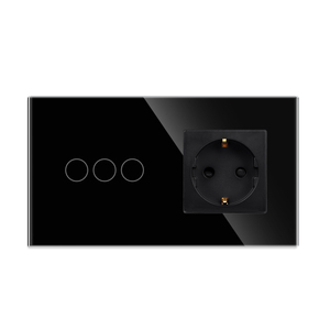 Chất lượng nhà cung cấp Khung kính 3 gang tường chuyển đổi và ổ cắm đặt 157*86 Mét Châu Âu ổ cắm và thiết bị chuyển mạch - Product Image 4