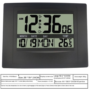 Atacado Personalizado Velho Relógio De Parede De Alta Definição <span class=keywords><strong>LCD</strong></span> <span class=keywords><strong>Display</strong></span> Digital Multi-Function Simple Living Room Relógio De Mesa - Product Image 5