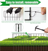 Lot de 10 clôtures de protection pour animaux, 17 po (H) x 10 pi (L), en fil métallique antirouille, facilement assemblable, clôture décorative de jardin pour chiens et lapins