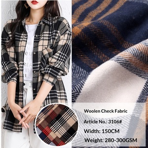 팩토리 스팟 세미프리사이즈 이미테이션 한국 스타일 직조 내마모성 네이비 블루 블랙 화이트 유니섹스 코트 모직 플래드 원단 - Product Image 3