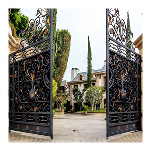 Porte de sécurité combinée double face à grande clôture minimaliste moderne avec arrêt automatique et contrôle comptable - Product Image 6