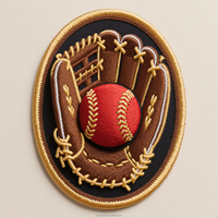 Écussons brodés personnalisés écologiques avec motifs floraux et lettres anglaises pour casquettes de baseball et maillots (à repasser/à coudre)