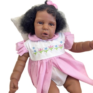 24 pouces/60cm corps souple Magot africain Reborn bébé enfant en bas âge poupée réaliste peinture 3D Silicone Reborn bébé poupées pour fille jouets enfants - Product Image 1