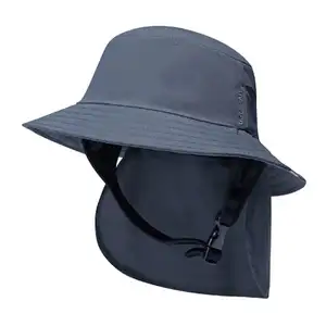 Chapeau seau imperméable personnalisé Chapeau de soleil Protection UV Upf 50 + Chapeaux de surf à rabat amovible pour adulte