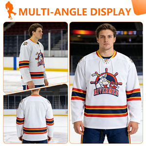Maillot de gardien de but blanc des Capitals de Washington, avec rayures, logo brodé en twill, respirant, séchage rapide, maillot de hockey sur glace - Product Image 3