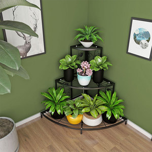 Support à plantes à 3 niveaux YQ FOREVER, étagère à pots de <span class=keywords><strong>fleurs</strong></span>, présentoir <span class=keywords><strong>pour</strong></span> plantes, étagères en métal <span class=keywords><strong>pour</strong></span> jardin, étagère <span class=keywords><strong>d</strong></span>'<span class=keywords><strong>angle</strong></span> ronde <span class=keywords><strong>pour</strong></span> plantes - Product Image 3
