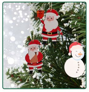 Creative Wooden Christmas Wall Hanging Tag Carving Tree Snowman Pendant Ornaments Handmade Cartoon for Festive Holiday Season - Product Image 4