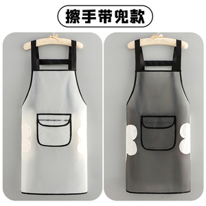 Printed TPU <b>Apron</b> Black And White Cartoon Design Breathable Waterproof For <b>Kitchen</b> Cooking Adult Use - Product Image 5