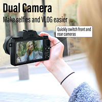 4K Akış Kamerası WD05 64MP 18X Zoom 4.0" Ultra HD Ekran Güzellik Işığı 28 Filtre Çift Kamera Zaman Atlamalı Kaydedici
