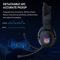 Casque de jeu sans fil Onikuma B20 Black Cat Ear Microphone Bluetooth TWS pour entreprise avec suppression du bruit (ENC)